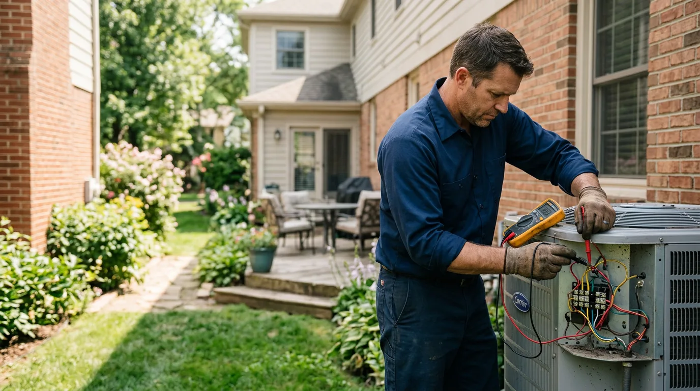 HVAC technician working near Veedersburg, IN